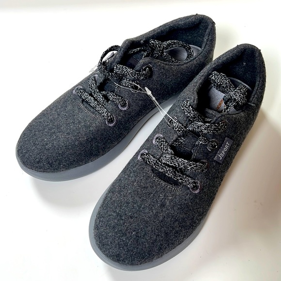 JSport Women’s Arrow Memory Foam Lace-Up Casual Walking Sneakers in Tweed Grey - Picture 1 of 13